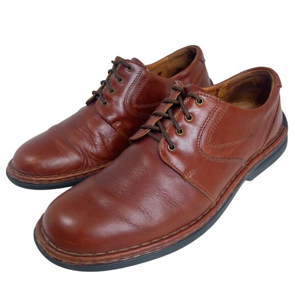 Josef Seibel Walt Casual Oxford Cognac Brown Leather Oxford Men's Size 8.5 9 - Picture 1 of 8